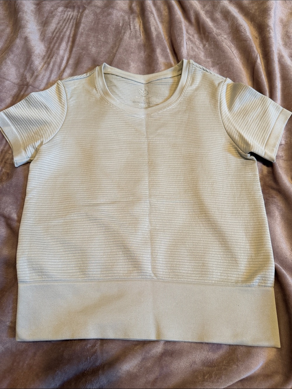 Ribbed Short-Sleeve Top in Cream